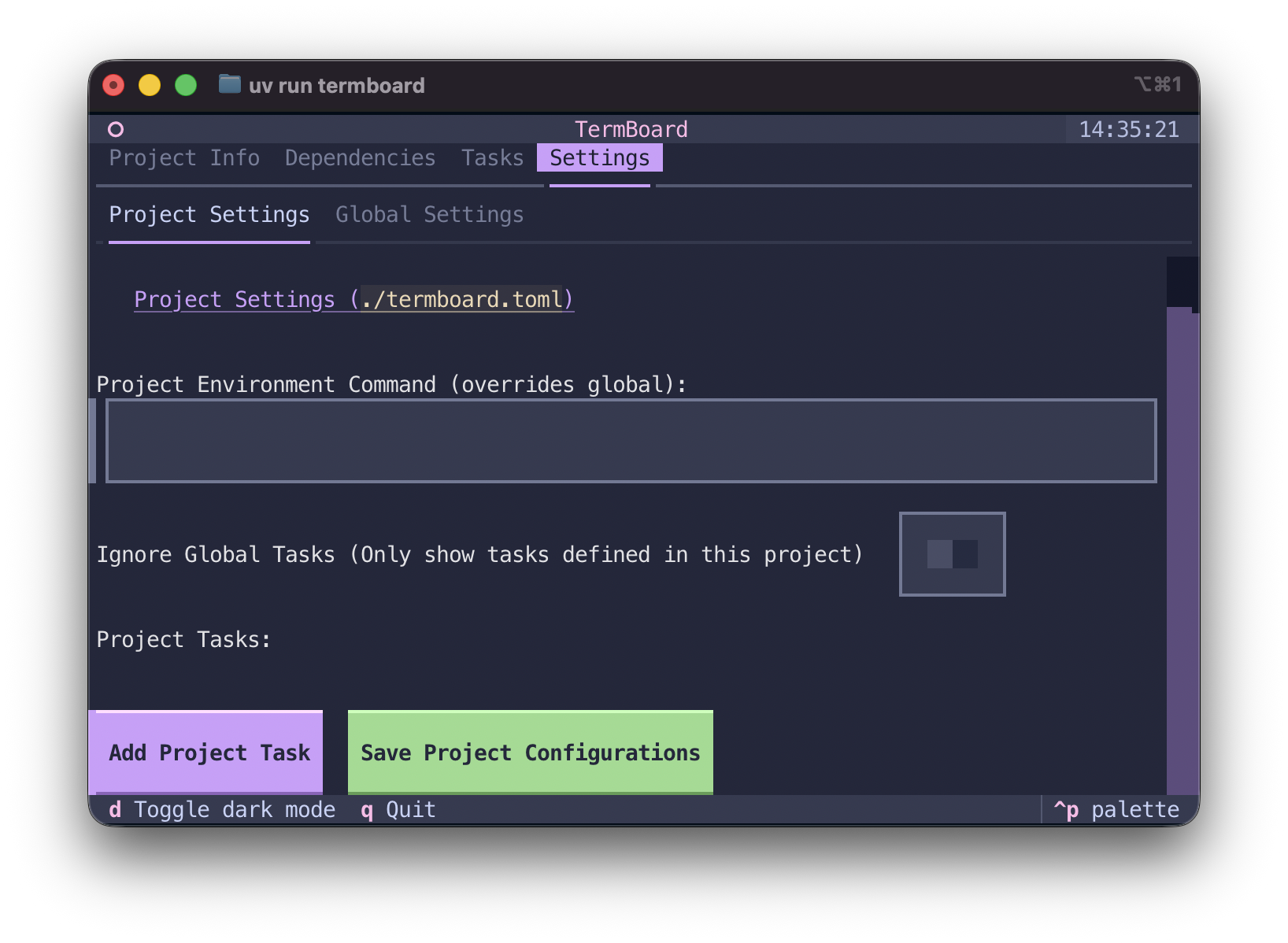 TermBoard Settings UI